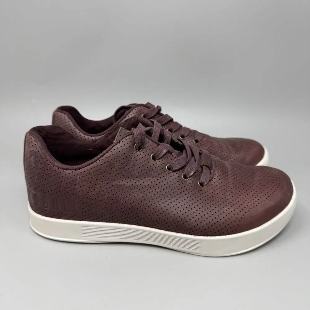 Nobull Perforated Leather Trainer Low Women's Size 8 Workout Gym Shoes Burgundy
